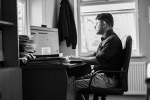 Man working on computer