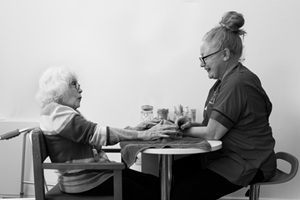 Two ladies at desk